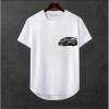 Erkek Oversize Ön Araba Baskili T-shirt Premium